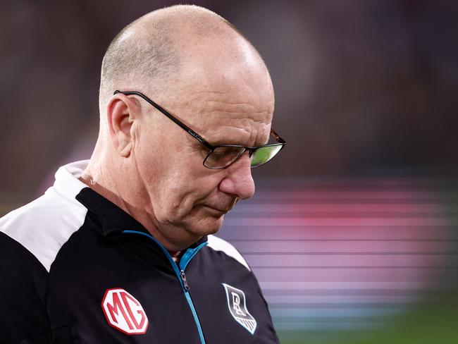 It wasn’t a good night for Ken Hinkley. Picture: Michael Willson/AFL Photos