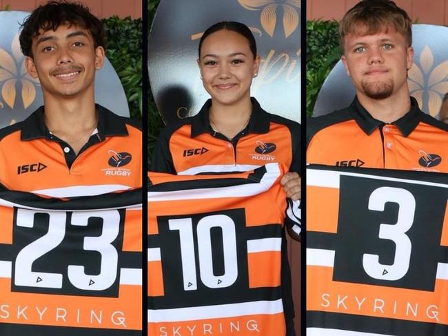 Jias Mick, Natalia Grant and Tjaart Van Der Walt are among the NT players making waves in 2023. Picture: NT Rugby