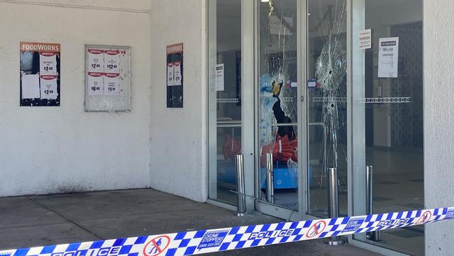 Scene of a fire in a store at Central Walk Glass in Melton. Picture: Euan Kennedy