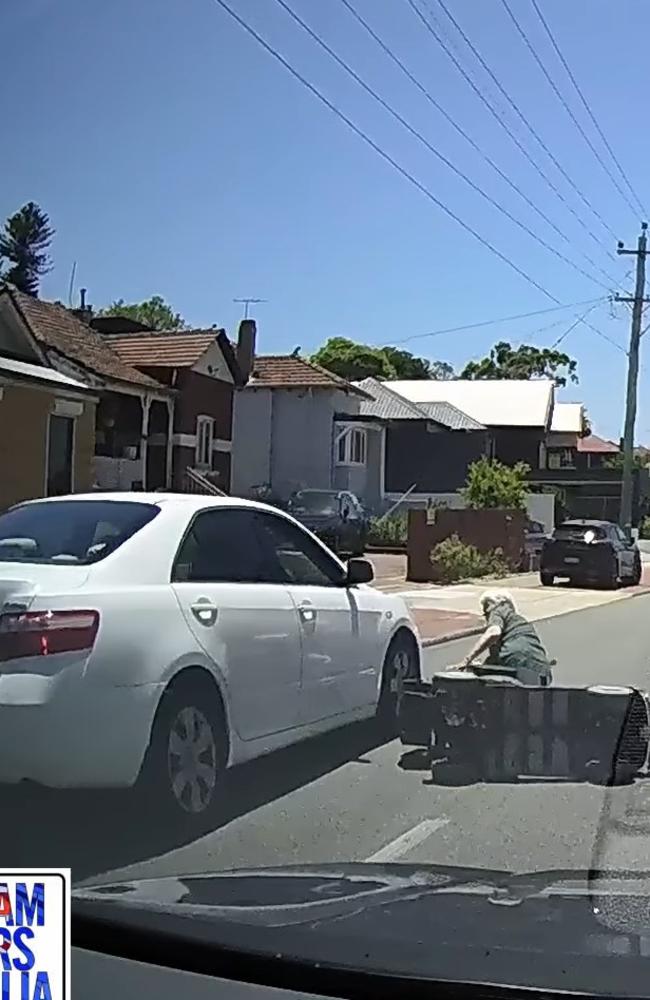 Viewers criticised the use of mobility scooters on the road and pointed out the lack of crossings on the stretch of Guildford Rd where the collision occurred. Picture: Facebook/ Dashcam Owners Australia