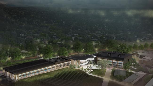 Artist’s impression of the $27 million Wellbeing and Sports Centre designed by architects Hames Sharley.