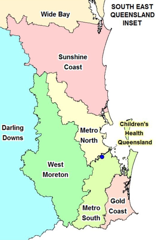 Hospital and Health Service map. Picture: Qld Health