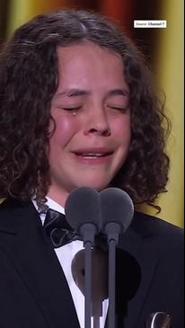 Felix Cameron gets emotional after Logies win