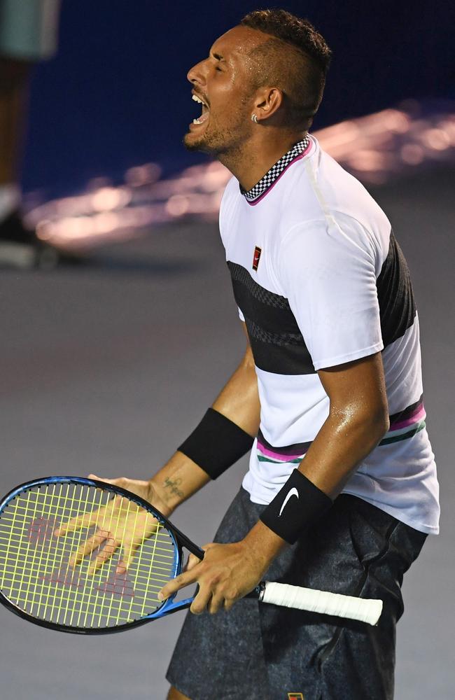 Nick Kyrgios fought back from the brink to win.