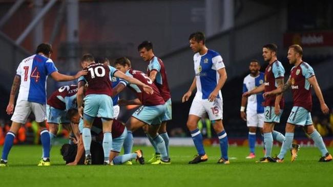 Ugly scenes at Blackburn v Burnley.