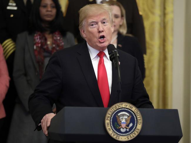 President Donald Trump speaks about crude pipe bombs targeting Hillary Clinton, former President Barack Obama, CNN and others, during an event on the opioid crisis, in the East Room of the White House, Wednesday, Oct. 24, 2018, in Washington. (AP Photo/Evan Vucci)