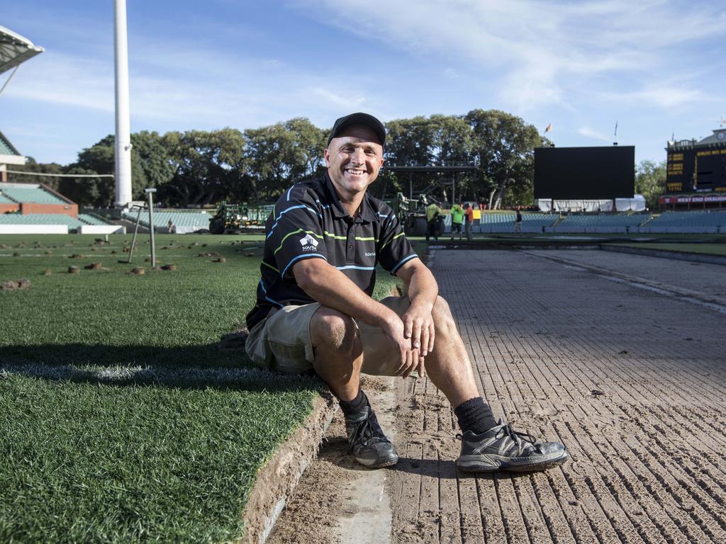 Adelaide Oval curator Damien Hough in 2014. Picture: Supplied