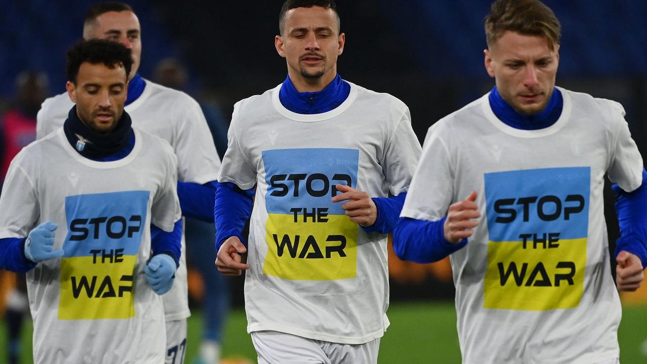 Footballers have spoken out against Russia’s invasion. (Photo by Vincenzo PINTO / AFP)