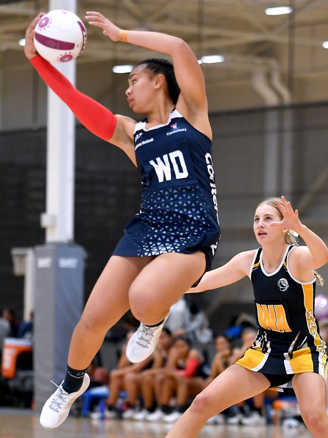 Netball action between Canterbury and Xavier Saturday August 6, 2022. Picture, John Gass