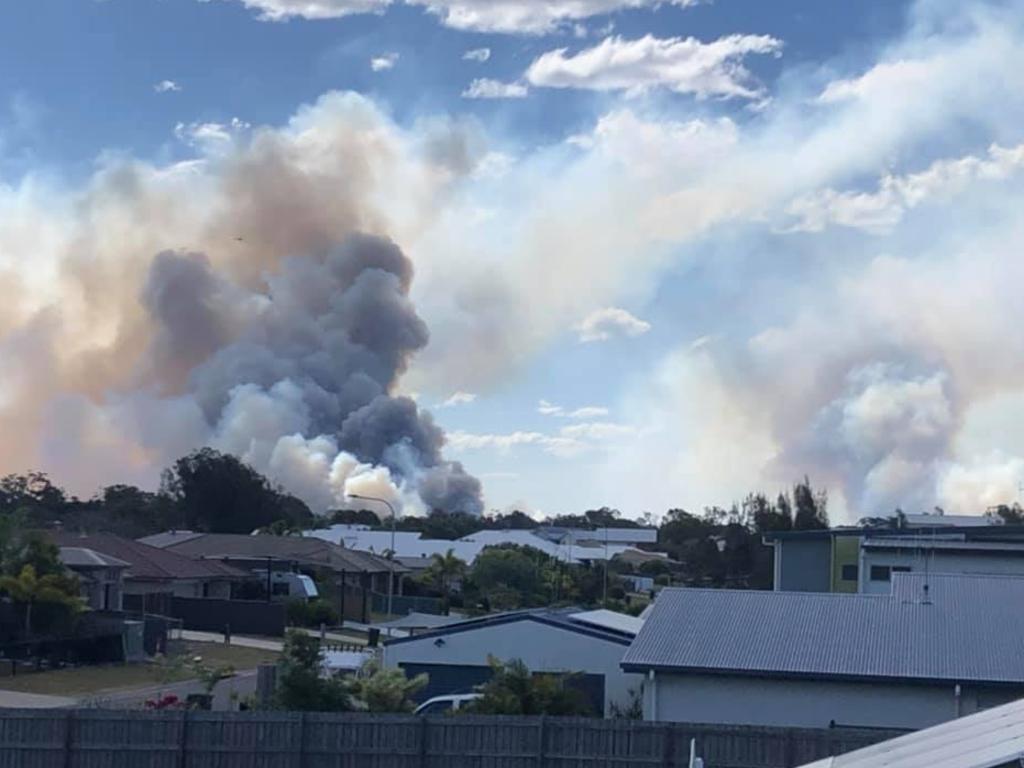 A fire burns at Burrum Heads. Photo: Facebook