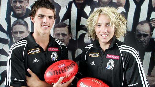 Collingwood's 2005 draftees Scott Pendlebury and Dale Thomas.