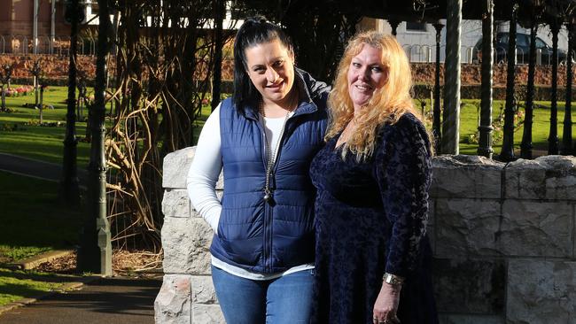 Recovered addict and mentor Kate Amoroso with Karen Judd. Picture: DYLAN COKER