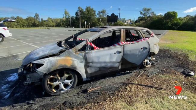 Firefighters spent about half an hour getting the fire under control. Picture: 7 News.