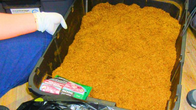 Tobacco seized in raids by Queensland Health units. Picture: Queensland Health