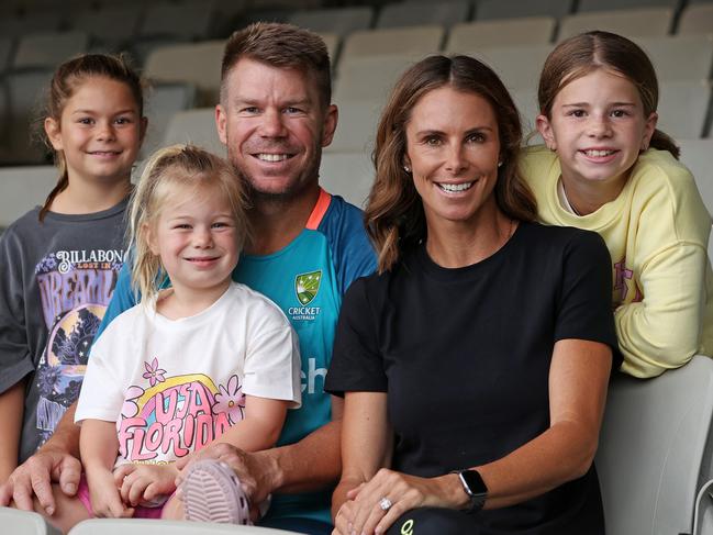 David Warner with his family ahead of his final Boxing Day Test. Picture: Mark Stewart