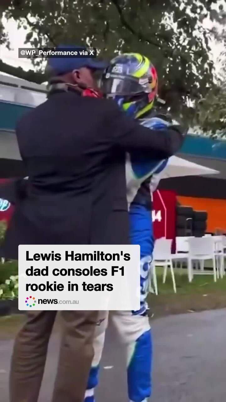 Lewis Hamilton's dad consoles F1 rookie in tears