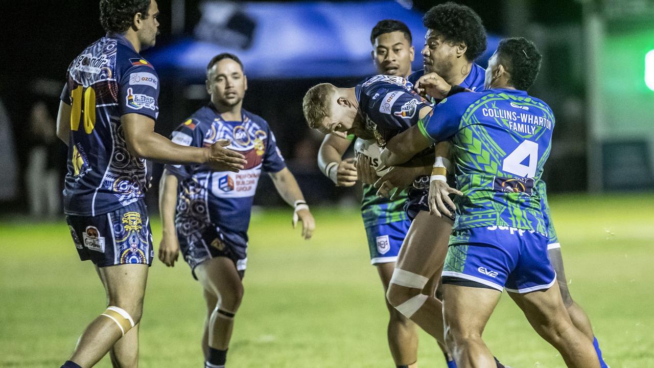 Austin Jennings for Emus. 2023 TRL Cultural Cup, SW Qld Emus vs Pacific Nations Toowoomba. Saturday, February 25, 2023. Picture: Nev Madsen.