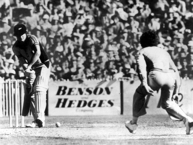 McKechnie threw his bat away as he left the pitch at the MCG after the underarm bowl that ended the One Day International.