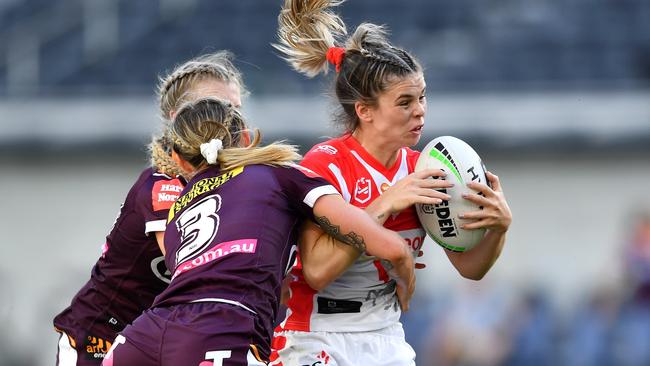 Talei Holmes impressed with her work rate in her first season at the Dragons. Picture: NRL Photos