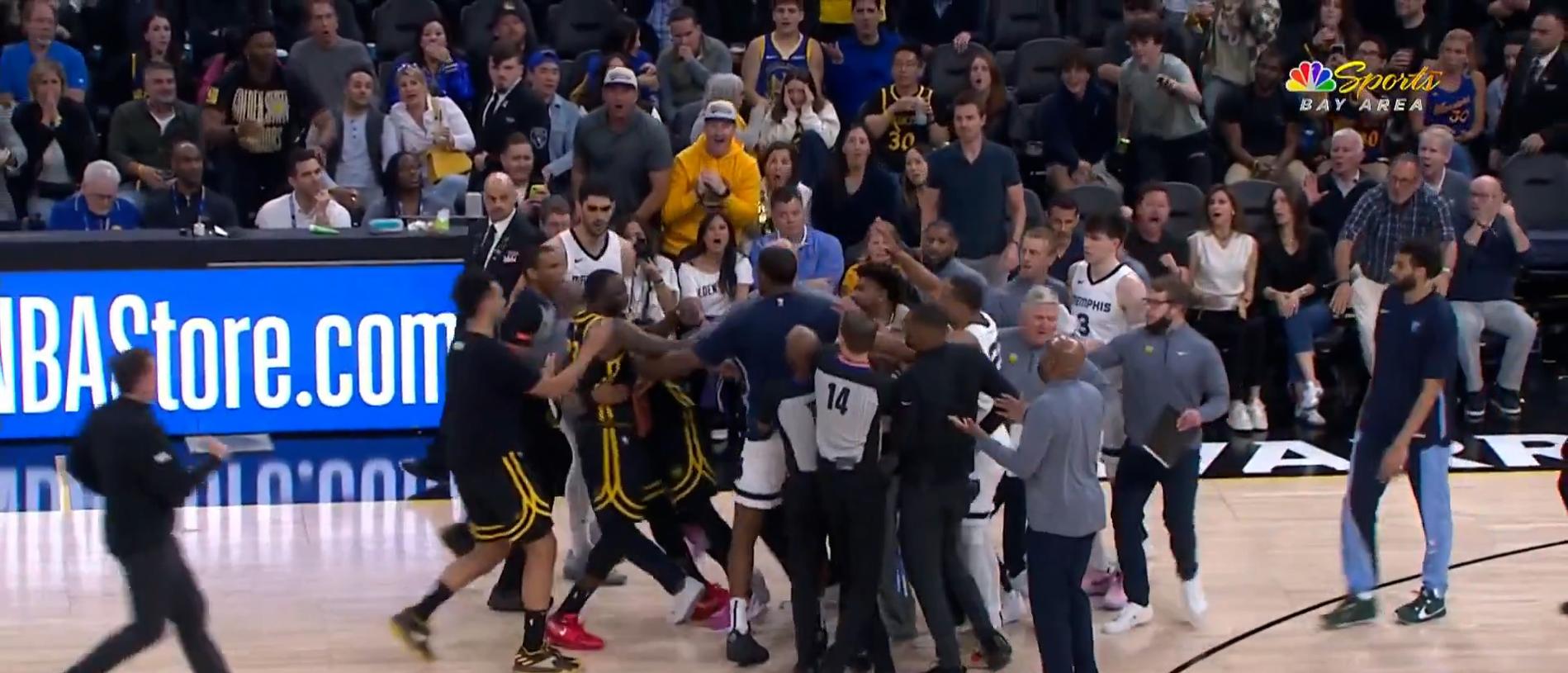 Draymond Green started an incident that cleared the benches between the Warriors and Grizzlies. Picture: Supplied
