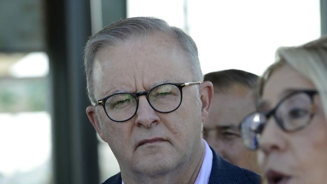 Prime Minister Anthony Albanese joins Premier Roger Cook &amp; Rita Saffioti on the newly opened Ellenbrook train line via Metronet on Sunday. Picture: NewsWire / Sharon Smith