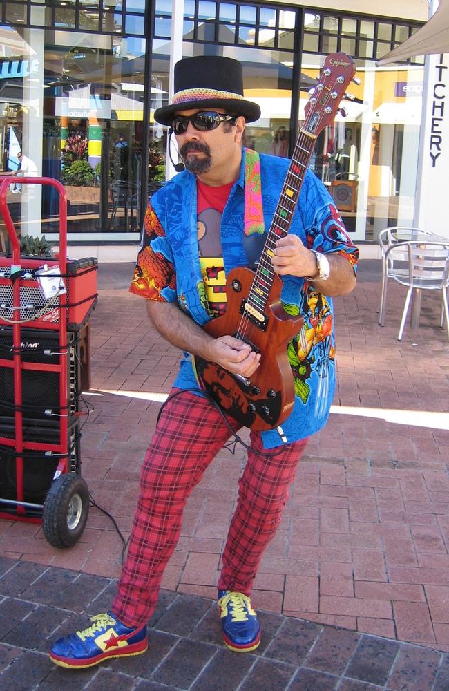 Tributes have been paid for Gold Coast busking icon James Penney, better known as Doc J. Feelgood, after he passed away in December. Photo: Supplied.