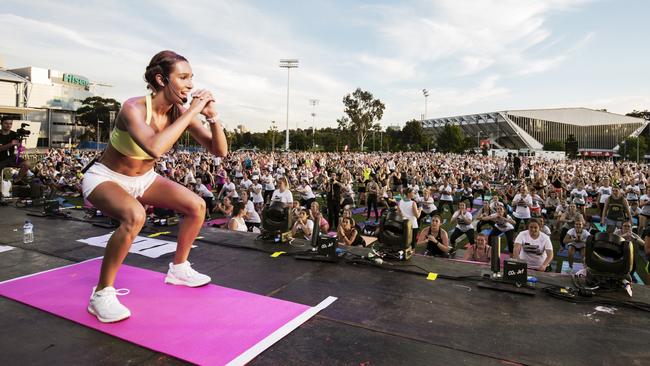 Itsines at fitness event in Melbourne in 2016. Picture: Jeremy Simmons