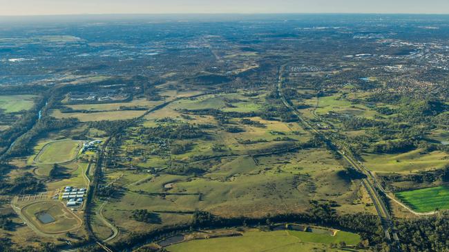 An aerial view of Menangle Park, to be developed by Dahua Group Australia.