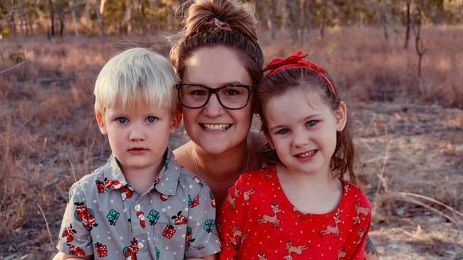 Holly Stewart and her two children, Theo and Myah.