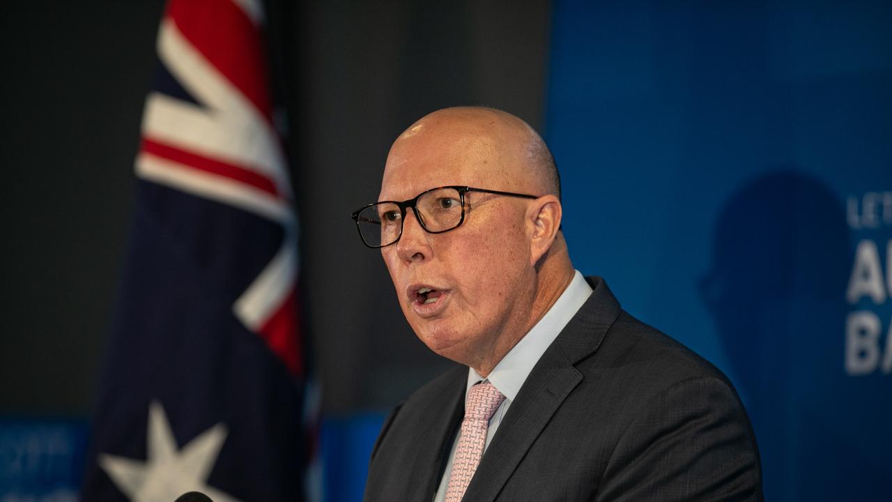 Peter Dutton speaking at a Liberal Party rally held in the seat of Bennelong.