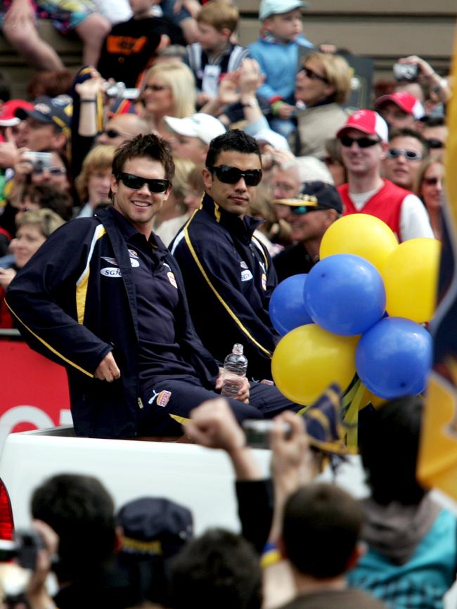 Ben Cousins and Daniel Kerr during the 2006 AFL Grand Final Parade.