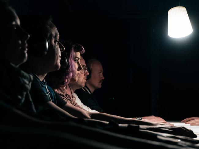 Audience members experience Darkfield's Seance. Picture: Jack Rintoul