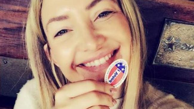 2016 US Election via social media ... Kate Hudson, "I voted" Picture: Instagram