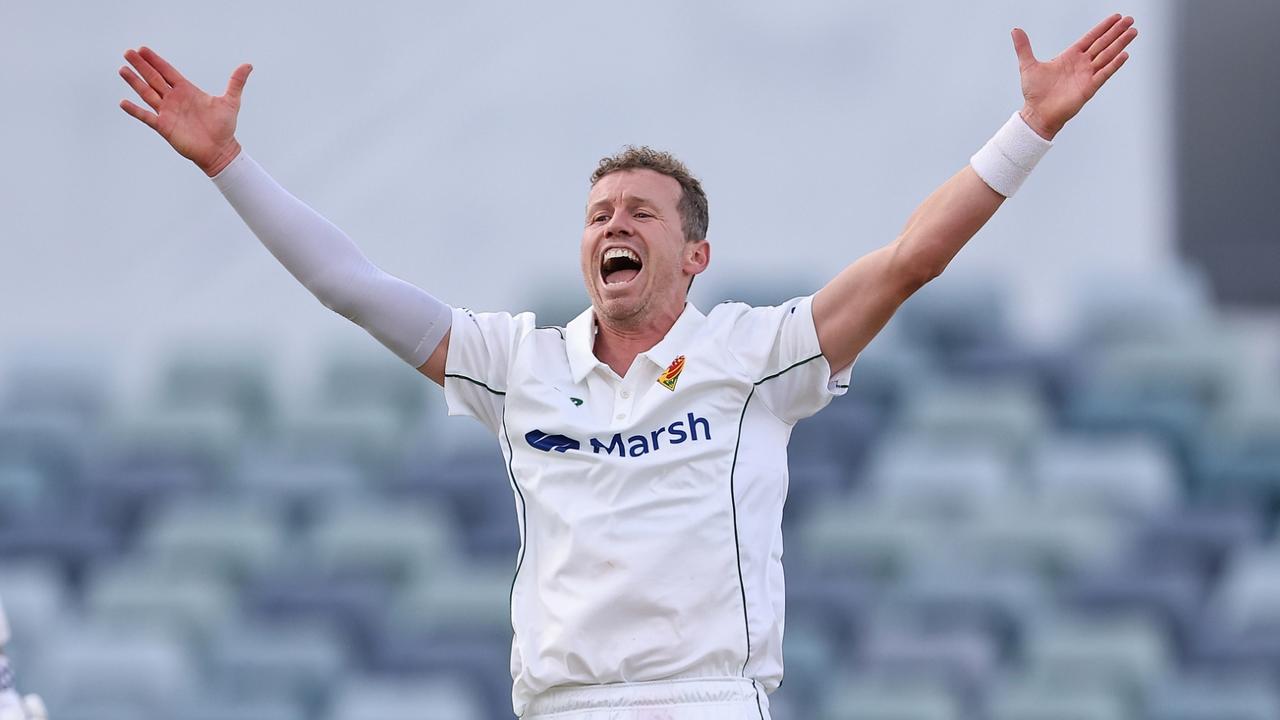 Peter Siddle took a five-wicket haul for Tasmania in their Sheffield Shield clash against WA. Picture: Paul Kane / Getty Images