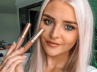 Instagram influencer, Mikaela Richter with make-up products. Picture: Contributed