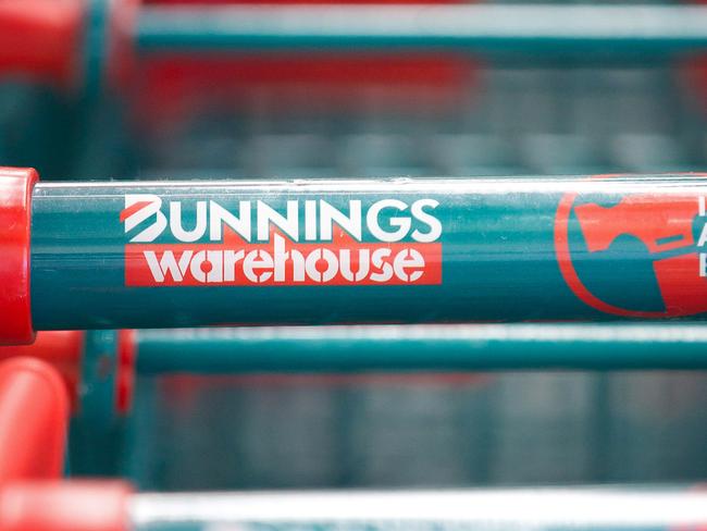 The logo of Wesfarmers Ltd.'s Bunnings Warehouse is displayed on shopping trolleys at a store in Sydney, Australia, on Thursday, July 28, 2011. Revenue at Bunnings, Australia's largest home improvement chain, rose 6.1 percent to A$1.6 billion, Perth-based Wesfarmers said in a statement today. Photographer: Ian Waldie/Bloomberg