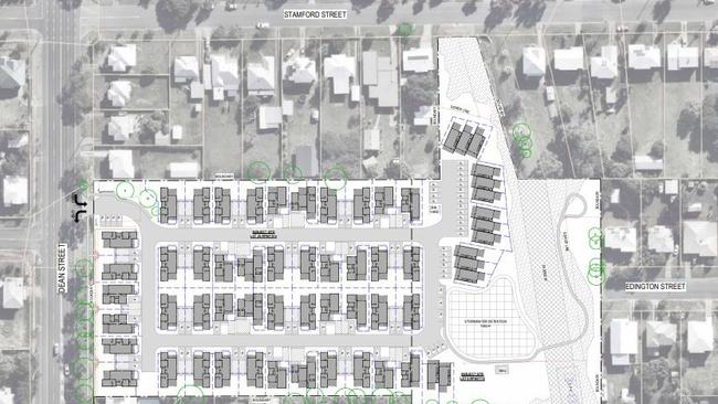 The layout of the proposed development for 64 units.