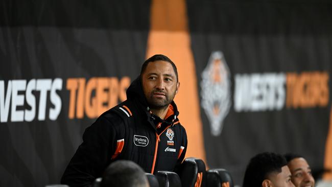 The Tigers are a club with a bad habit of axing the coach when things go bad … and their pursuit of Jarome Luai could backfire on Benji Marshall. Picture: NRL Imagery