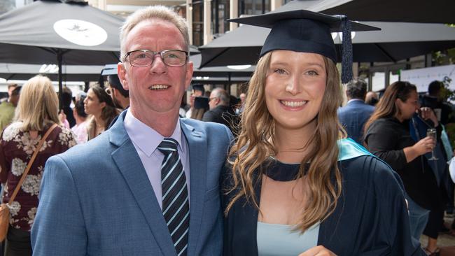 Ian and Madeleine Wright celebrate graduation. Picture: Brad Fleet