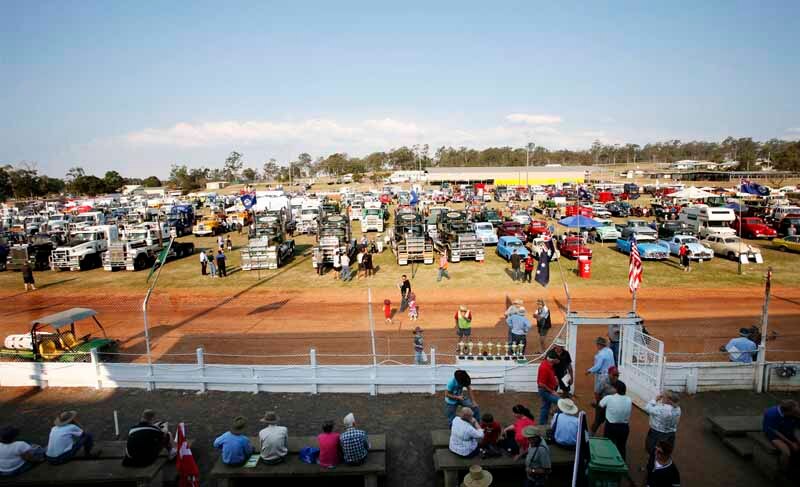 A world record was gained for the most Mack trucks in one spot at the Gatton Showgrounds on Sunday. More than 300 trucks and thousands of locals showed up to check out these giants of the road. Picture: David Nielsen