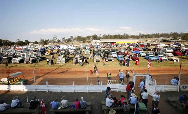 A world record was gained for the most Mack trucks in one spot at the Gatton Showgrounds on Sunday. More than 300 trucks and thousands of locals showed up to check out these giants of the road. Picture: David Nielsen