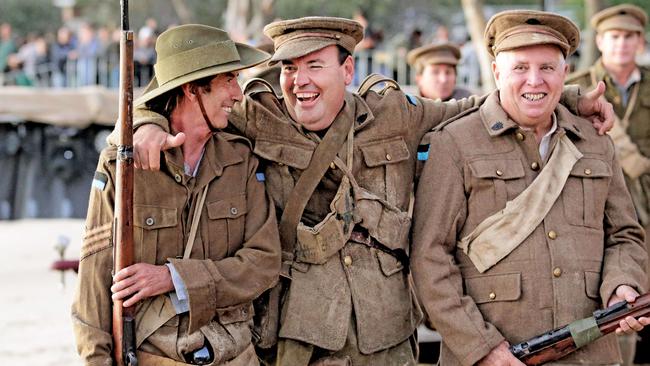 Mark McDonald, Jason Clark and Tony Hillery share a laugh afterwards. Pic by Luke Marsden.