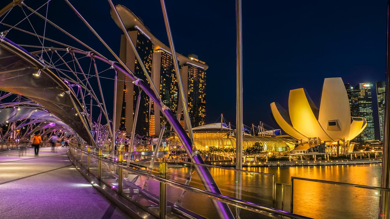 The bridge to Marina Bay Sands Hotel in the evening in Singapore Picture: iStock