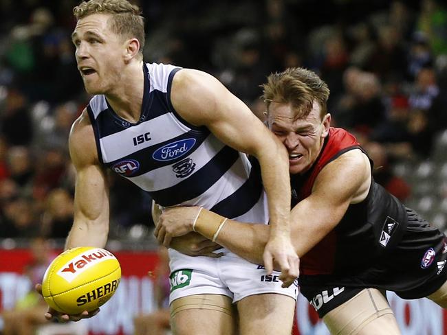 Joel Selwood led from the front again in 2015. Picture: Michael Klein