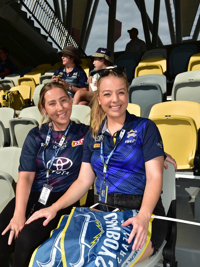 North Queensland Cowboys against Newcastle Knights at Queensland Country Bank Stadium. Zoe Payne and Melissa Pringle. Picture: Evan Morgan