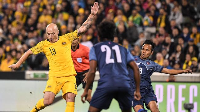 The likes of midfield star Aaron Mooy would be expected to be involved. Picture: AAP