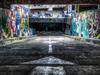 The abandoned Balmain Leagues Club at Rozelle. The Ramp leading to the basement carpark. I like the contrast of bright vibrant colours against the bleak, grey concrete. Picture: Brett Patman