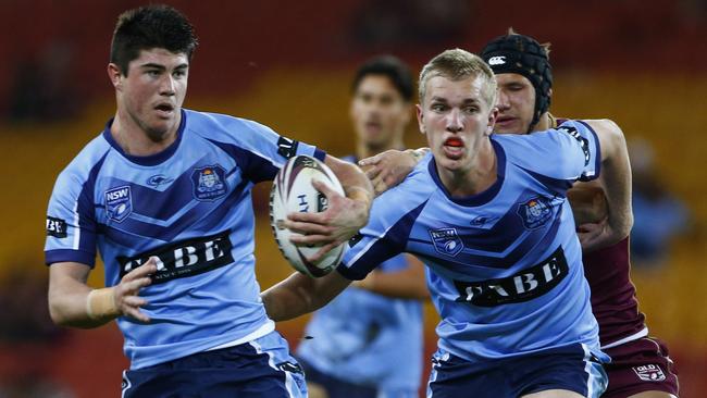 Bradman Best (left) and Ben Trbojevic in action for the NSW under-16s team.