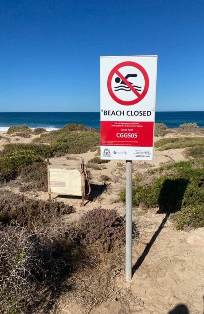 Lucy’s Beach was closed after the shark attack. Picture: Facebook.