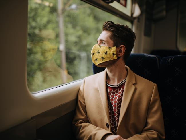 Masks made from quilted fabric are being favoured by travellers. Picture: Getty